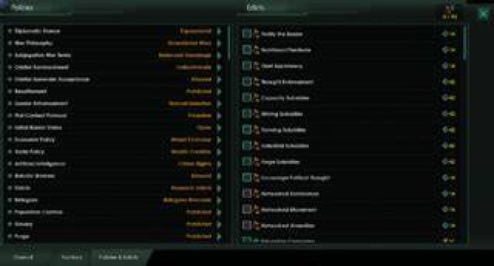 Stellaris Developer Diary #12: Policies & Edicts